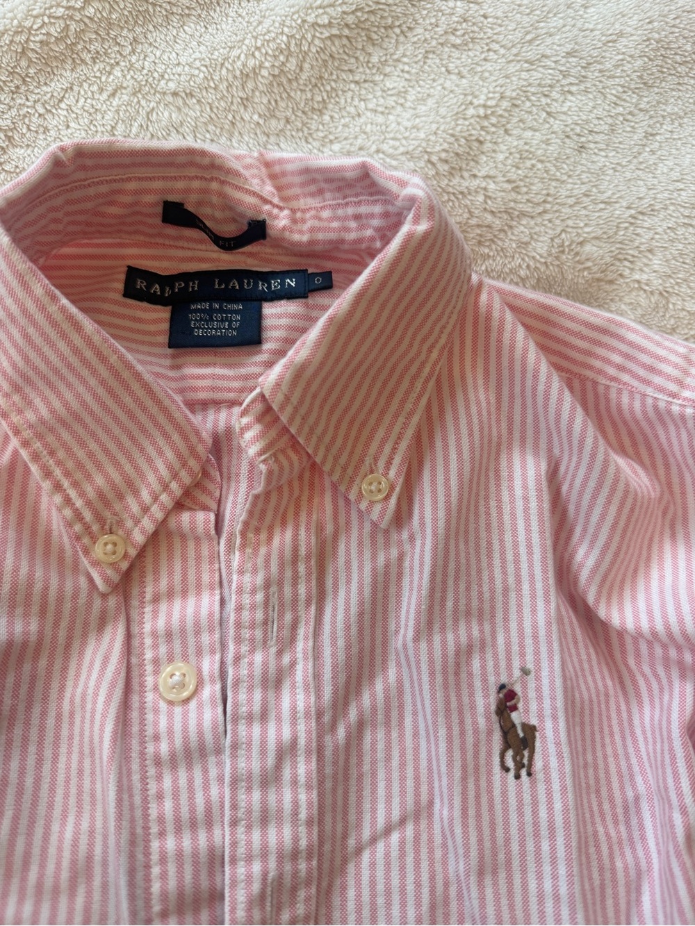 Ralph Lauren Pink & White Striped Button-Down Shirt for women
